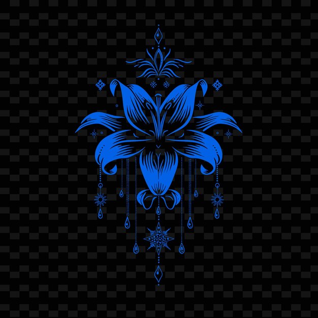 Blue flower on a black background