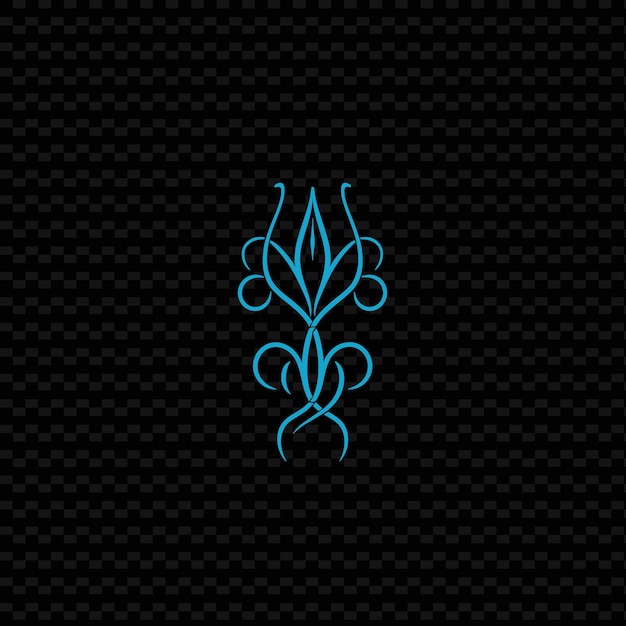 PSD blue flower on a black background