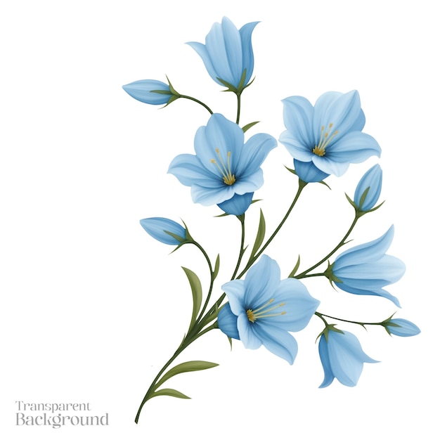 blue flower bouquet transparent background