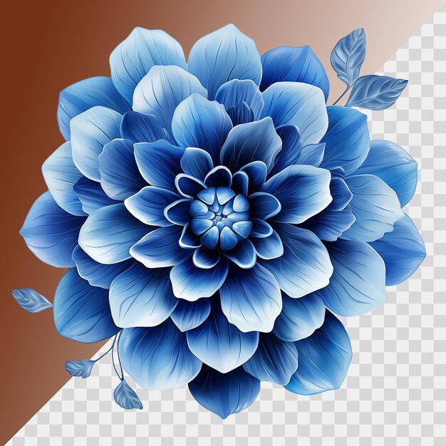 PSD blue flower isolated on transparent background