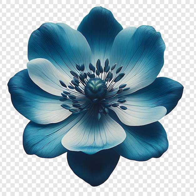 Fiore blu isolato su sfondo bianco ai generato