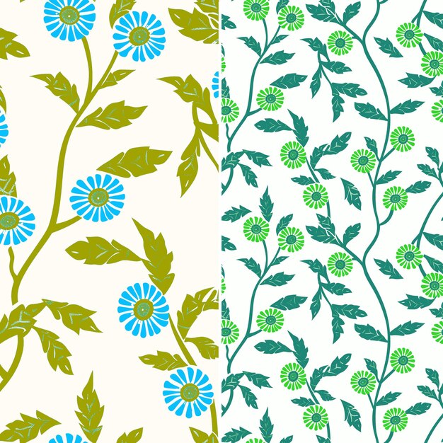 PSD fiori blu in verde e blu