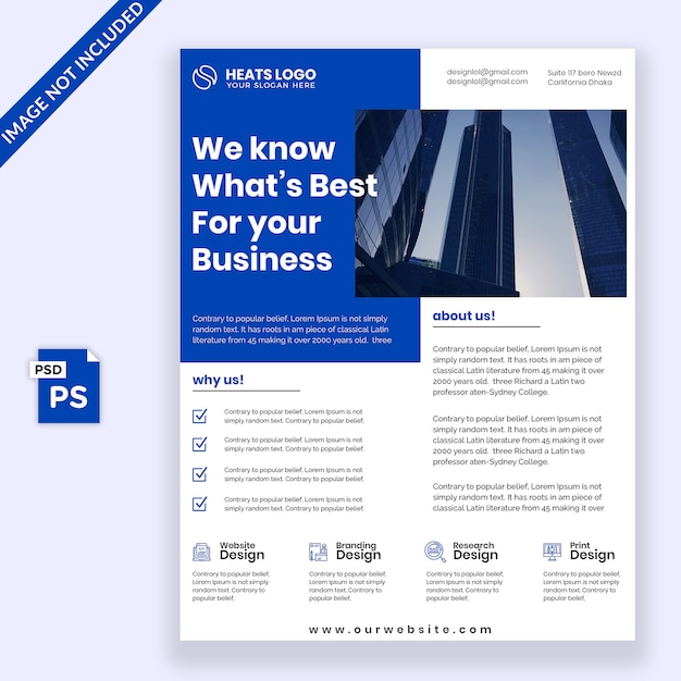 PSD blue flyer design