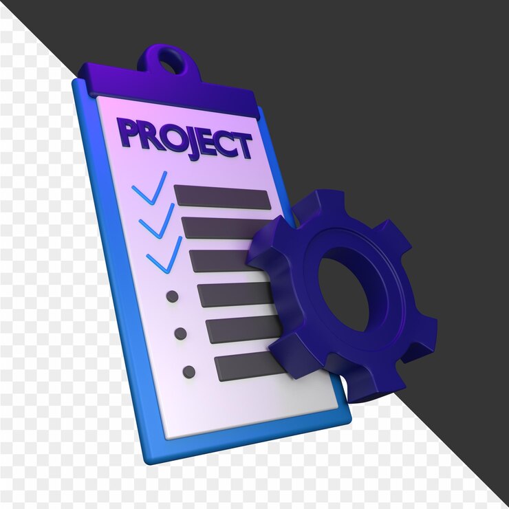 PSD a blue folder with a blue pad that says project project on it