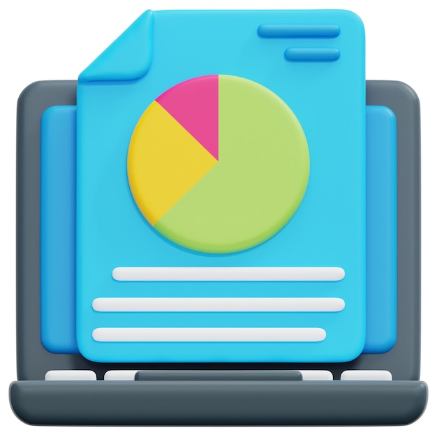 PSD a blue folder with a pie chart on it