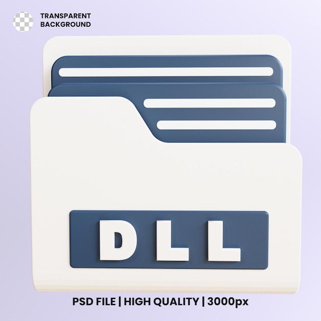 PSD a blue folder with the word dl on it