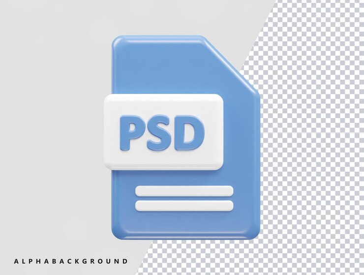 PSD psd と書かれた青いフォルダ