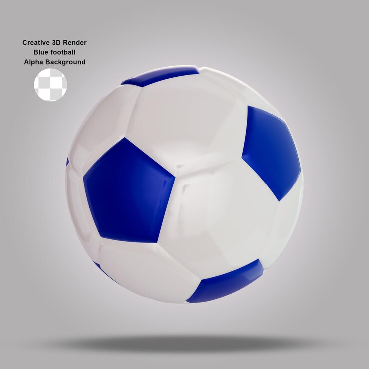 블루 축구 3D 렌더링