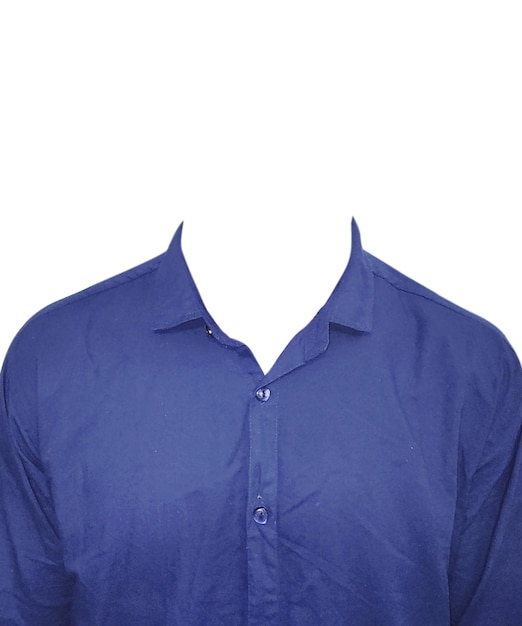 PSD blue formal shirt for passport photo or id photo