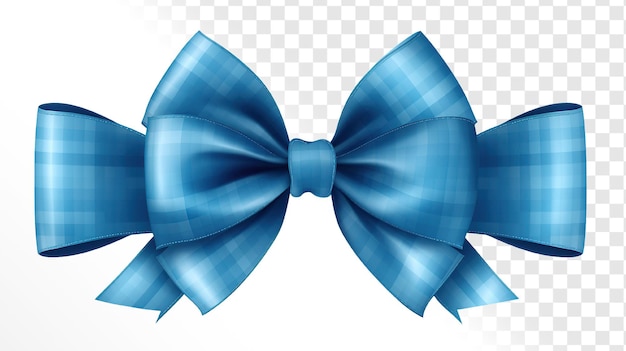 PSD blue gift bow ribbon isolated on transparent background