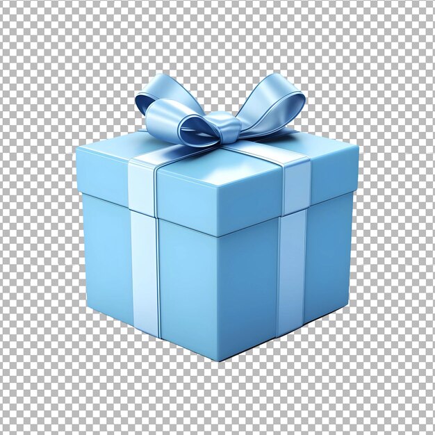 PSD 투명하고 색 바탕에 분리된 blue_gift_box