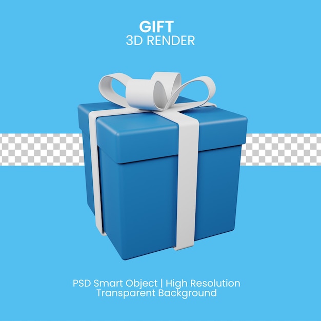 Blue gift boxes with white ribbon . 3d illustration