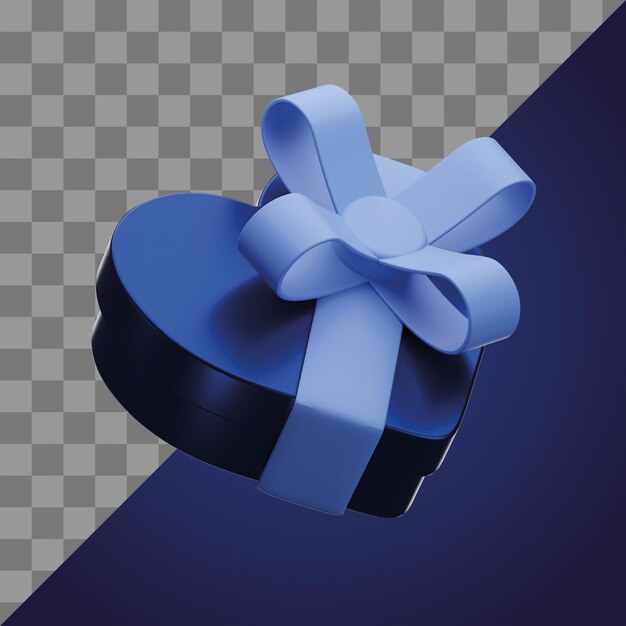 PSD blue gift heart box