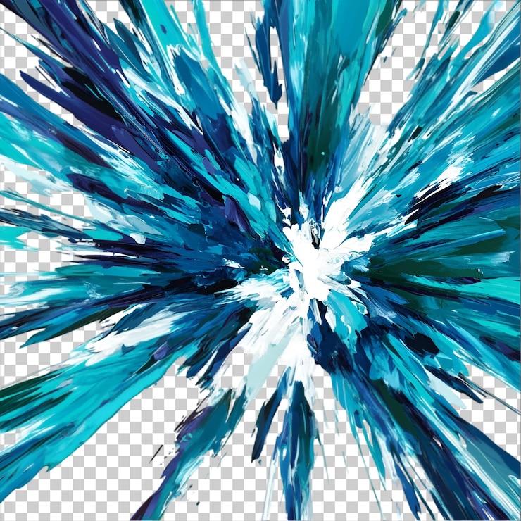 PSD blue glitters on a transparent background