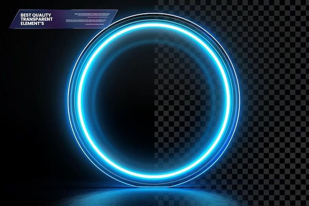 blue glowing light background with hexagon grid techno on transparent background