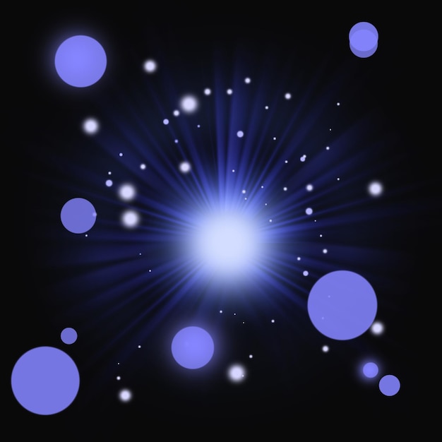 PSD blue glowing light burst explosion