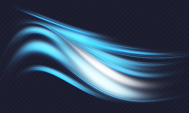 Blue glowing shiny light lines effect