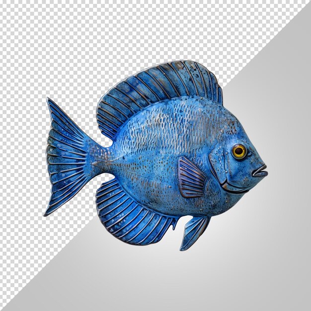 PSD blue and gold fish illustration