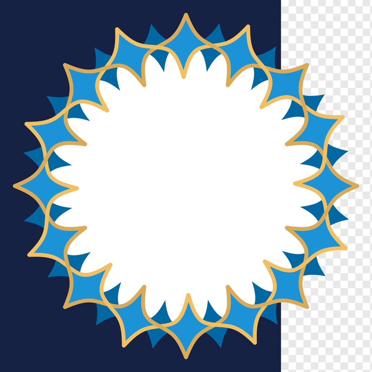PSD blue gold mandala islamic element transparent ornament psd modern mandala template banner islamic