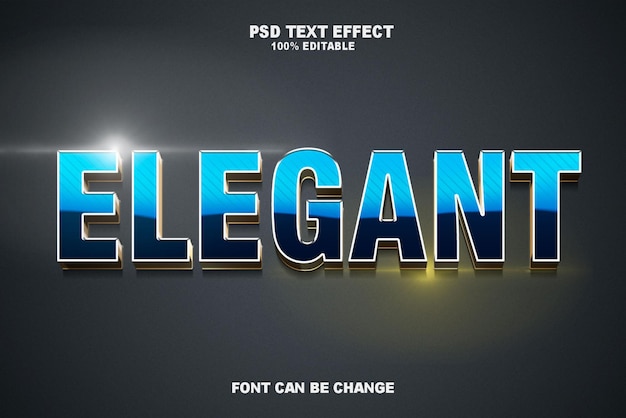 A blue and gold text effect that says elegant on it.