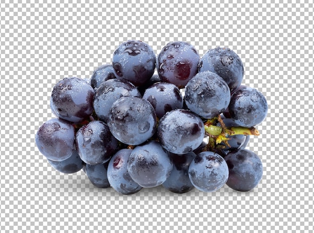 Blue grape isolated on alpha layer