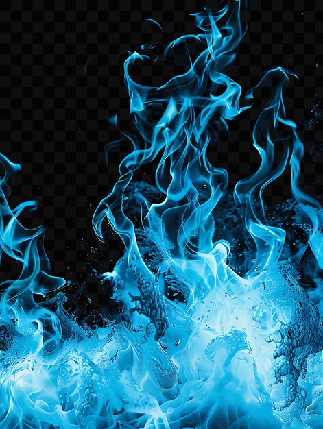PSD a blue and green fire with a black background with a blue and green fire