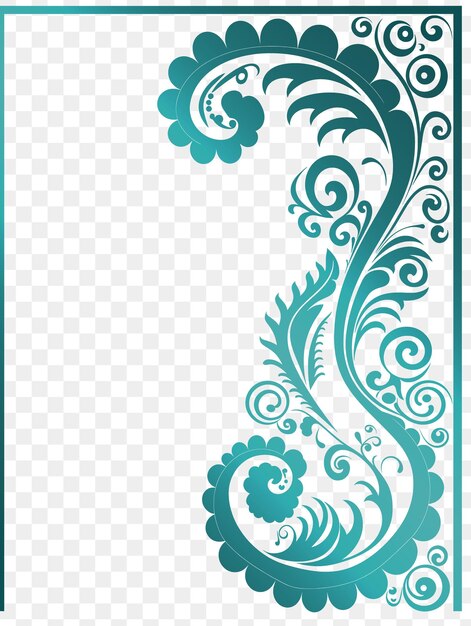 PSD a blue and green floral design with a blue floral design