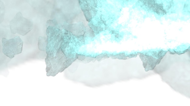 a blue and green piece of ice that says quot ice quot