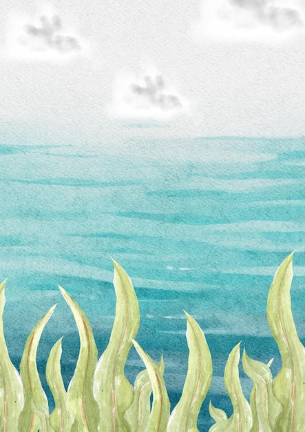 blue and green watercolor background a4 document 1