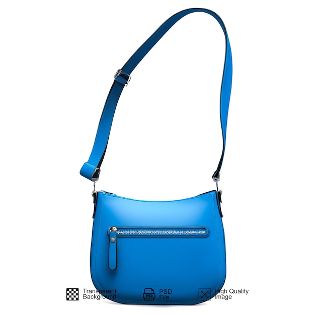 blue handbag with transparent background