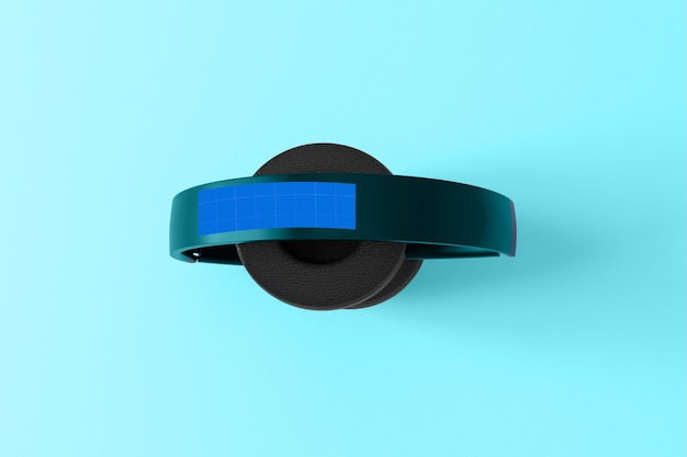 PSD blue headphone mockup