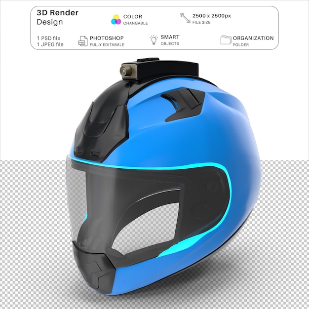 PSD blue helmet 3d modeling psd file