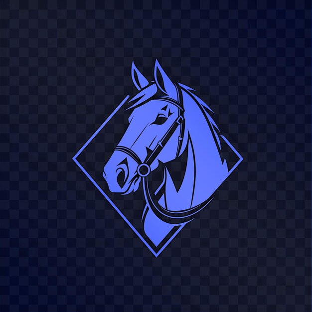 PSD blue horse head on a dark background vector art illustration