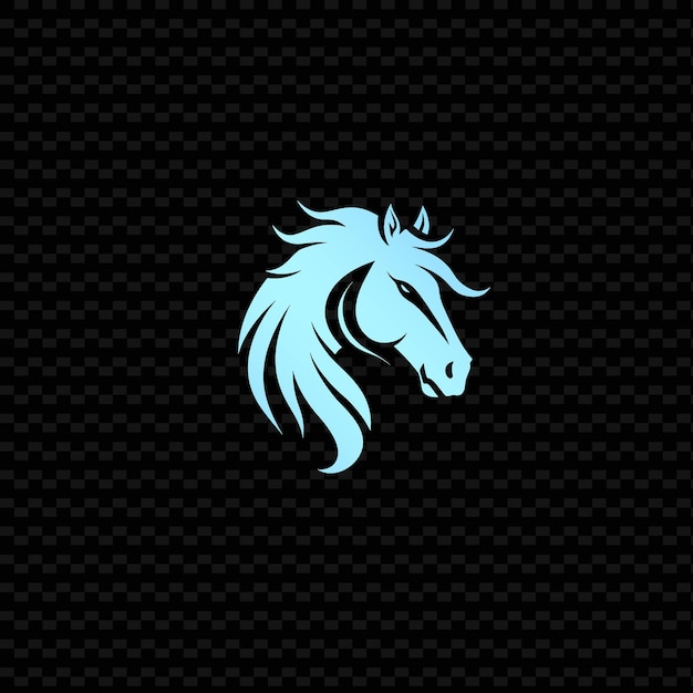 A blue horse with a blue mane on a black background