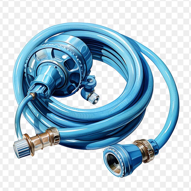 PSD a blue hose with a blue hose attached to it