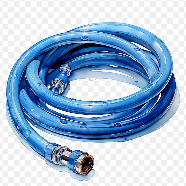 PSD a blue hose with water drops on it