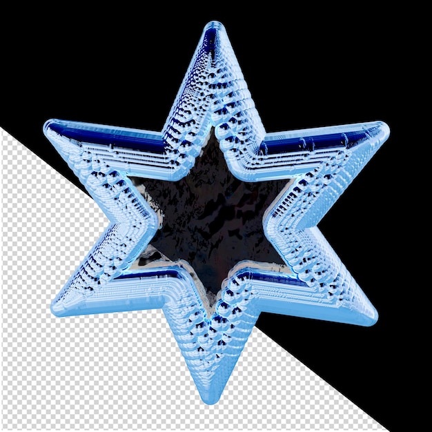 PSD blue ice 3d star