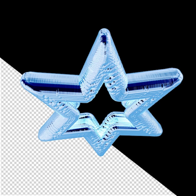 PSD blue ice 3d star