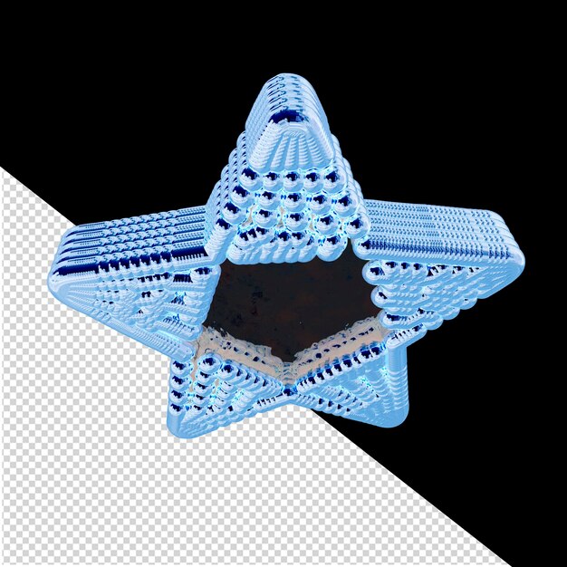 PSD stella 3d di ghiaccio blu