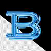 PSD blue ice 3d symbol letter b