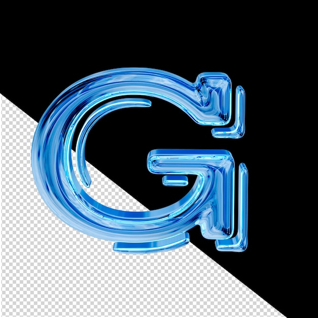 Blue ice 3d symbol letter g