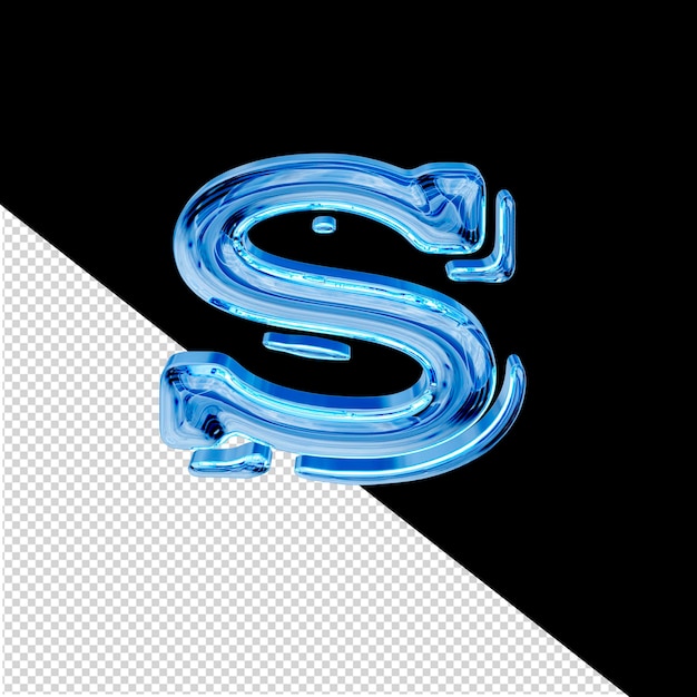 PSD blue ice 3d symbol letter s