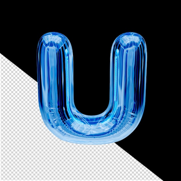 PSD 青い氷の 3 d シンボル文字 u
