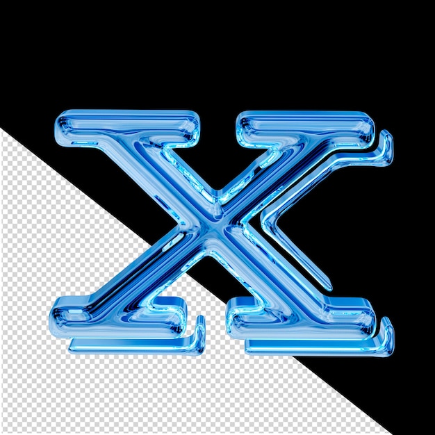 PSD 青い氷の 3 d シンボル文字 x