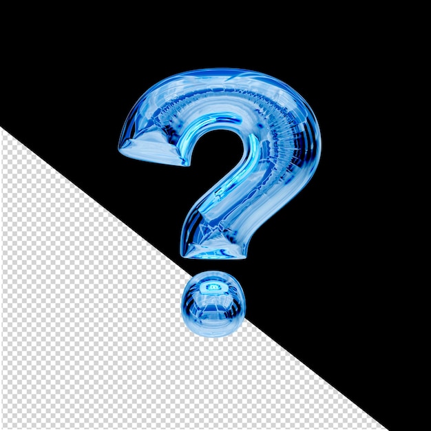 PSD blue ice 3d symbol