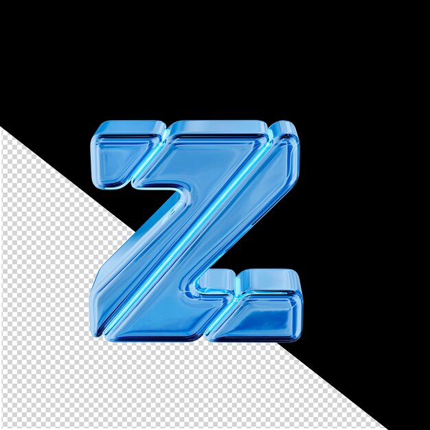 Blue ice block symbol letter z