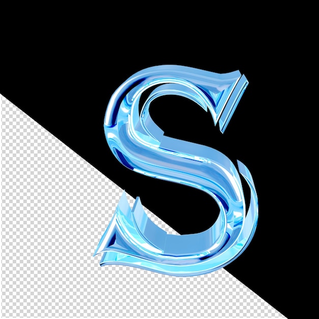 Blue ice symbol letter s