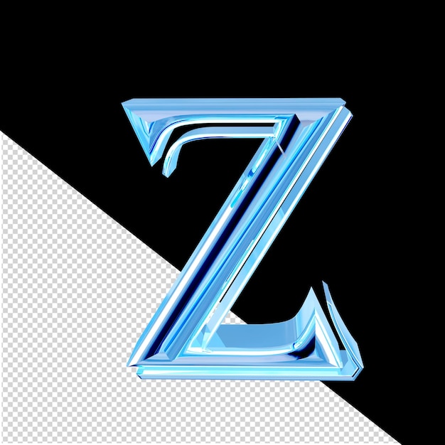 PSD blue ice symbol letter z