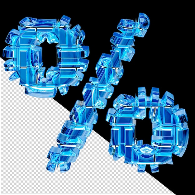 Blue ice transformed 3d symbol