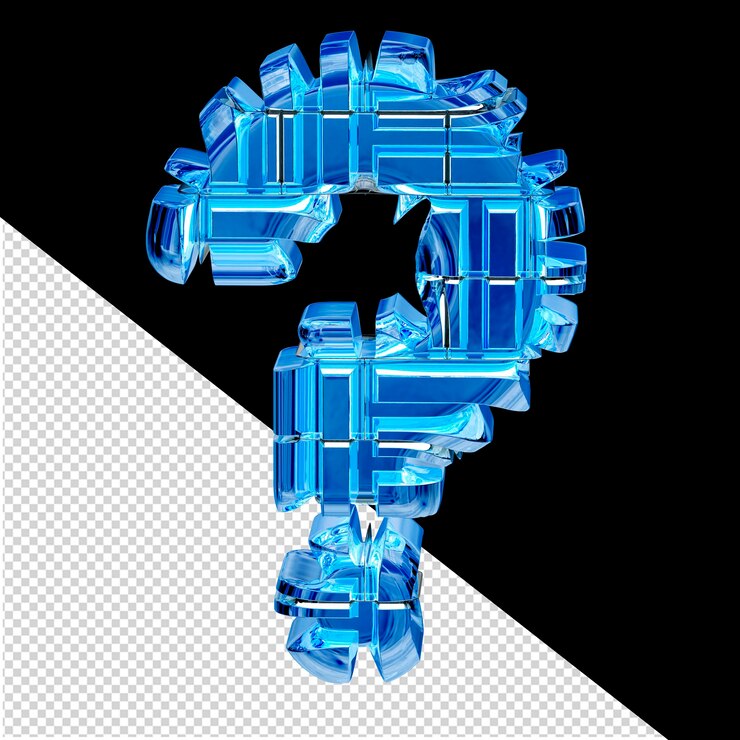 PSD blue ice transformed 3d symbol